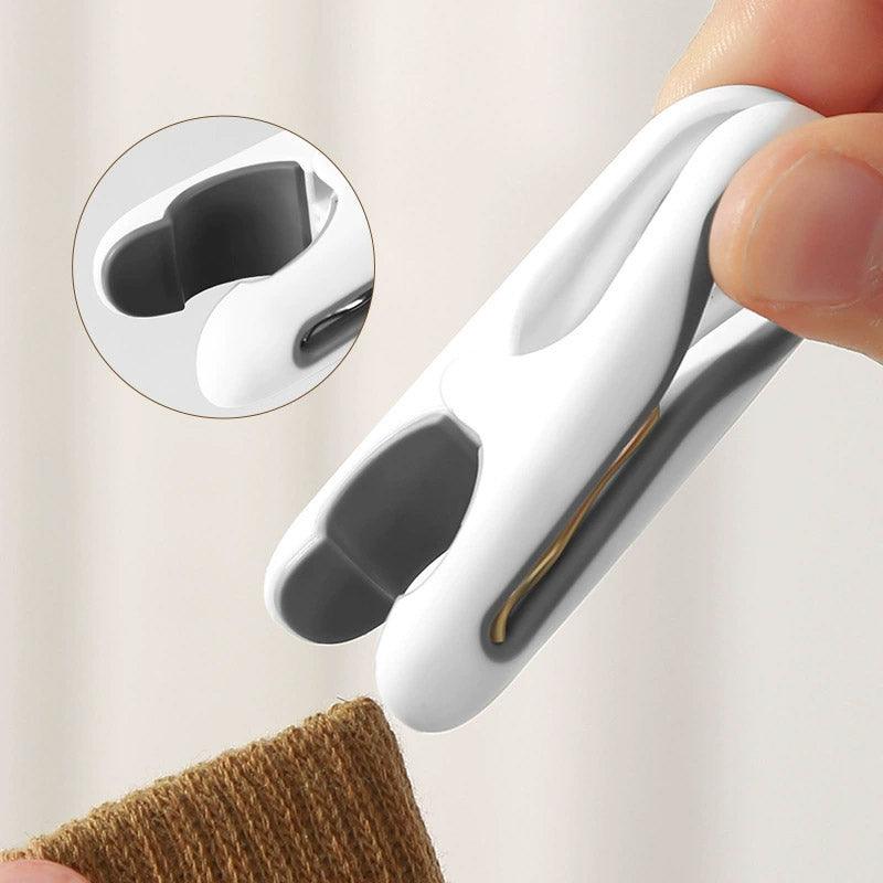 24pcs Clothes Pegs with Storage Basket Laundry Sock Clips Non Slip Drying Hanger - White