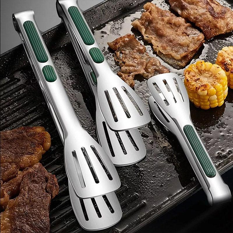 3pcs Stainless Steel Food Holders Kitchen Grill Steak Food Holder Cooking Tools