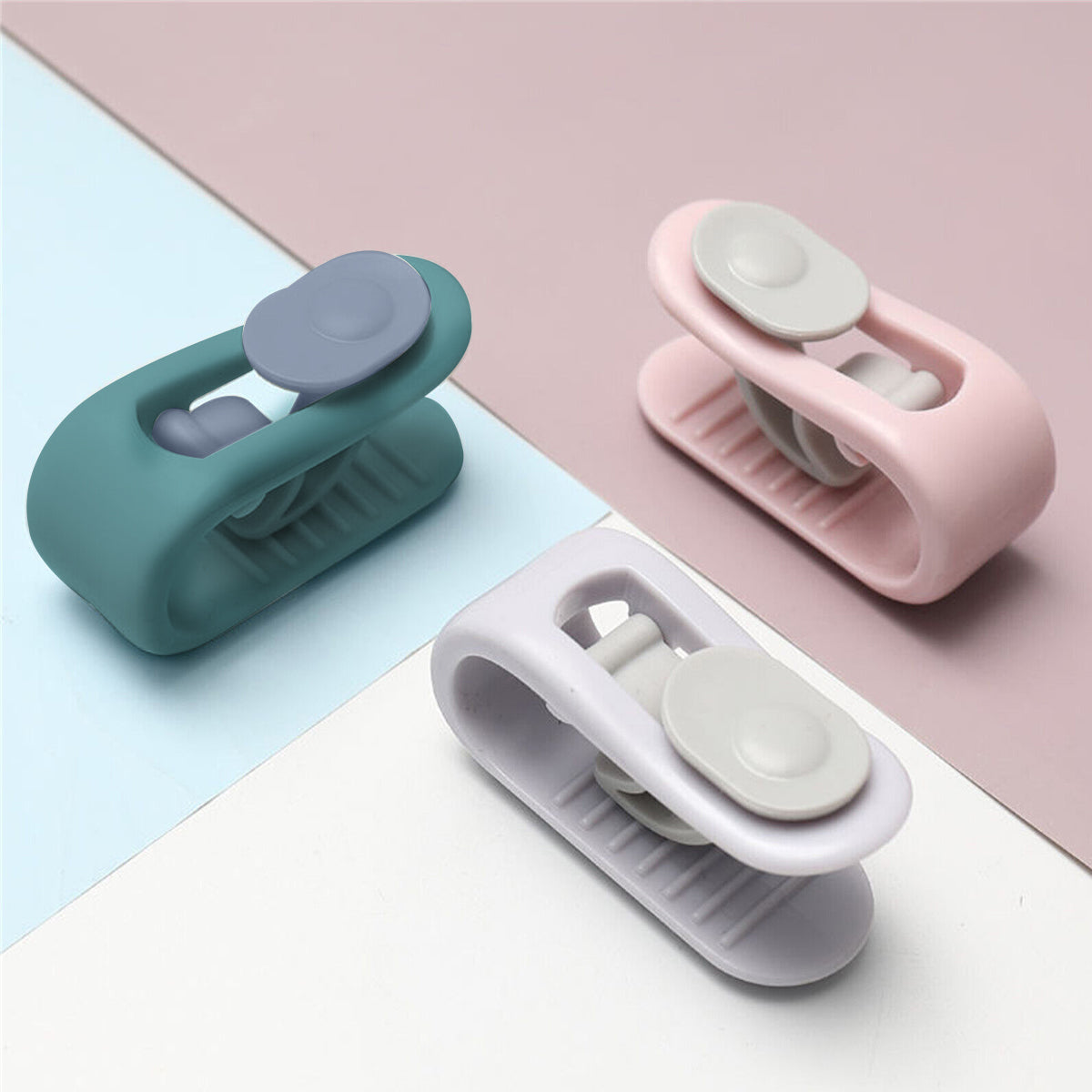 10/20pcs Quilt Retainer Cover Clips Invisible Needle-Free Thumb Buckle Bedding - Pink+Green-20PCS