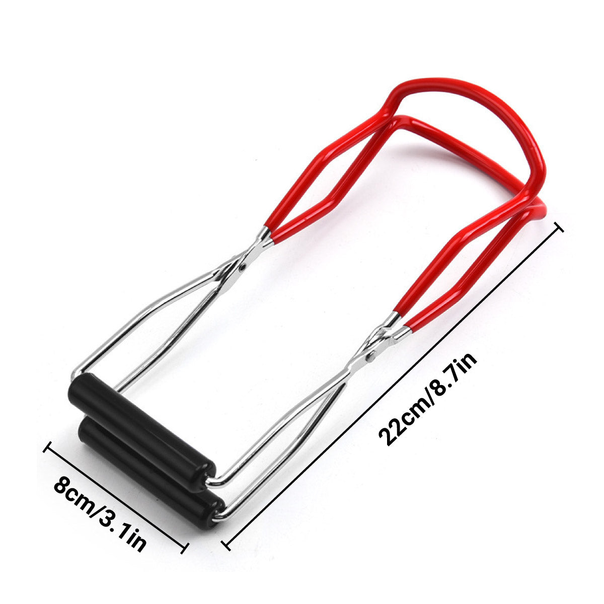 Stainless Steel Canning Jar Lifter Anti-Slip Lifting Tongs Gripper Anti-scalding - Red