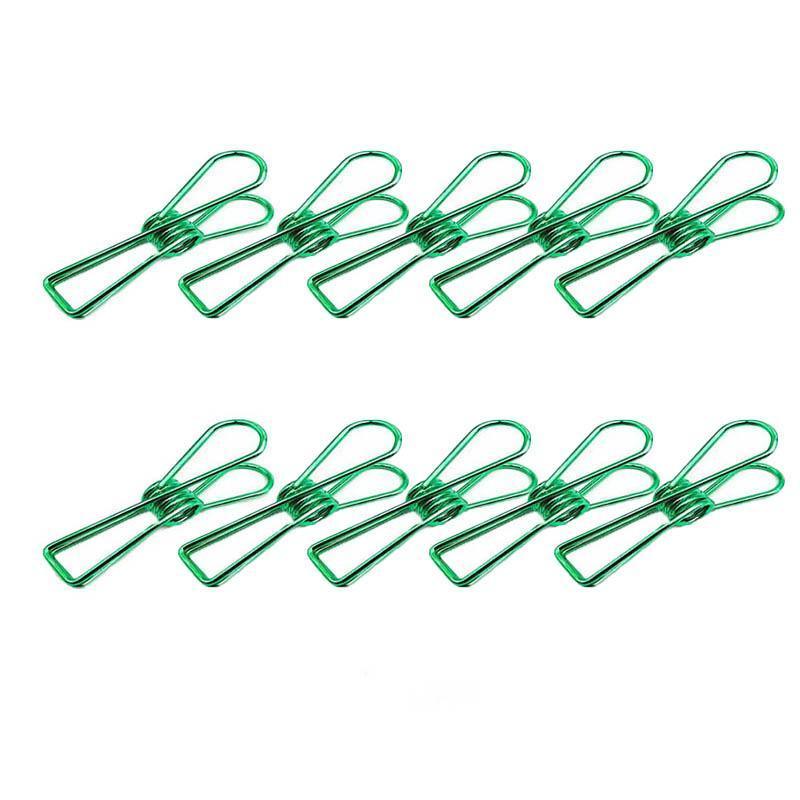 10X Spring Paperclips Metal Wire Hollow Out Clips 33mm Mini Binder Paper Clip - Blue