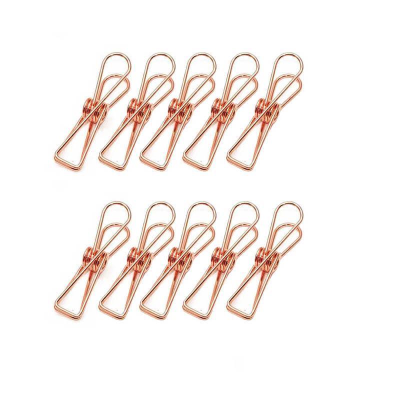 10X Spring Paperclips Metal Wire Hollow Out Clips 33mm Mini Binder Paper Clip - Green