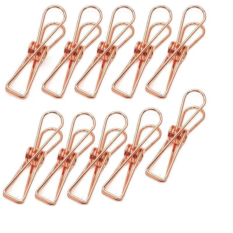 10X Spring Paperclips Metal Wire Hollow Out Clips 55mm Mini Binder Paper Clip - Green