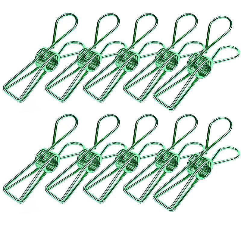 10X Spring Paperclips Metal Wire Hollow Out Clips 55mm Mini Binder Paper Clip - Purple