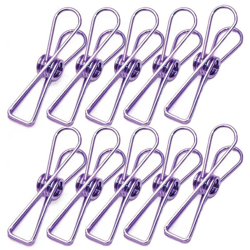 10X Spring Paperclips Metal Wire Hollow Out Clips 55mm Mini Binder Paper Clip - Rose Gold