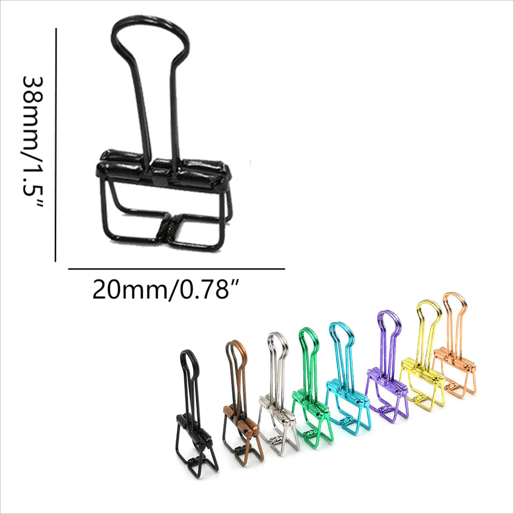 Solid Color Hollow Out Swallowtail Metal Binder Bookmark Clips Office Supplies - Silver
