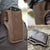 Men's Belt Clip Loop Holster Waist Bag Leather Pouch Cover Case For Phones AU - Dark Brown