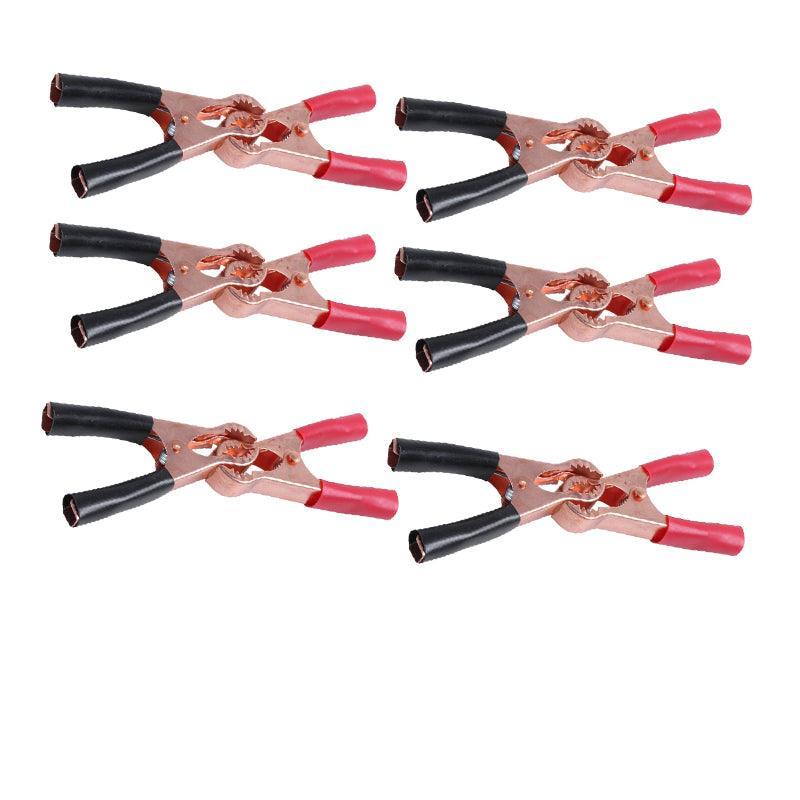 2/4/6Pairs Car Battery Tongs Cable Alligator Electrical Measured Clip Clamp Tool - 4pcs (2black+2red)