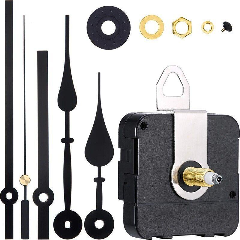 12Pcs Wall Clock Quartz Movement Motor Mechanism Long Spindle Hands Repair Kit