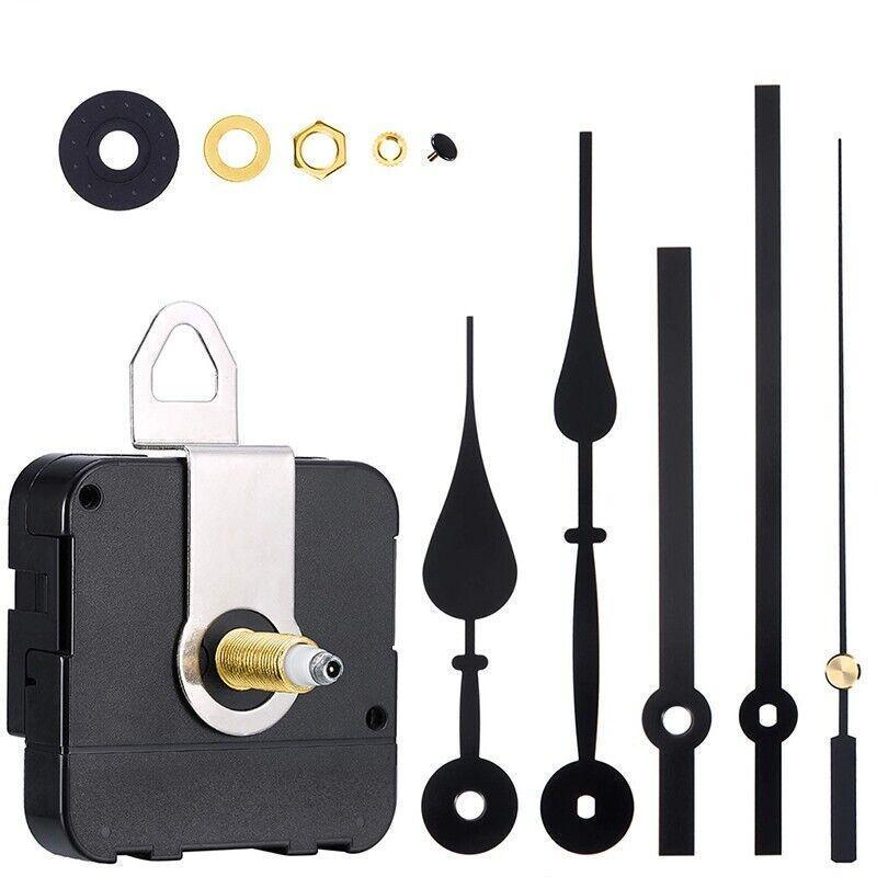 12Pcs Wall Clock Quartz Movement Motor Mechanism Long Spindle Hands Repair Kit
