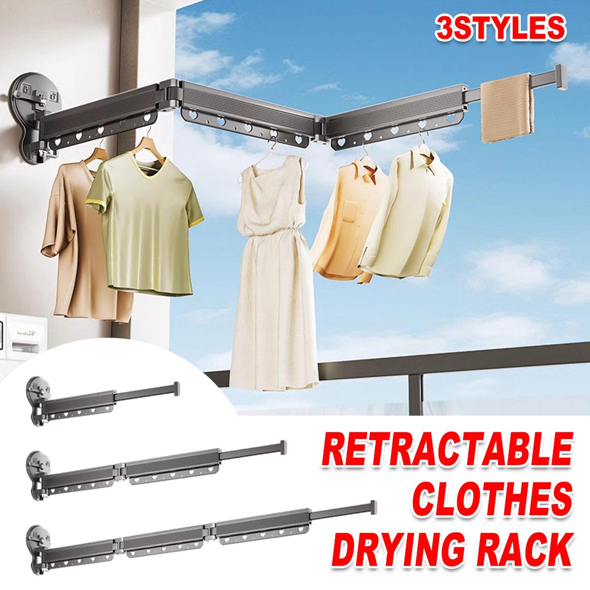 2/3/4-Bar Adjustable Foldable Retractable Clothes Drying Rack Suction Cup Hanger - Three Fold And Four Sections