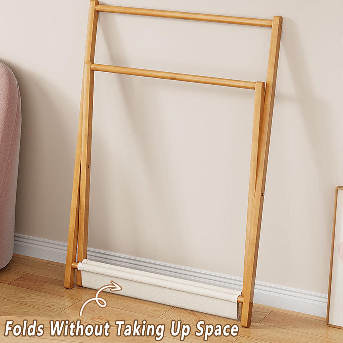 Folding Clothes Hanger Indoor Floor Bedroom Garment Rack Simple Hanging Stand