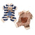 Cute Bear Striped Dog Home Clothes Cat Pet Outfit Cozy Animal Pajamas for Pets - Navy blue - XL