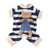 Cute Bear Striped Dog Home Clothes Cat Pet Outfit Cozy Animal Pajamas for Pets - Navy blue - XL