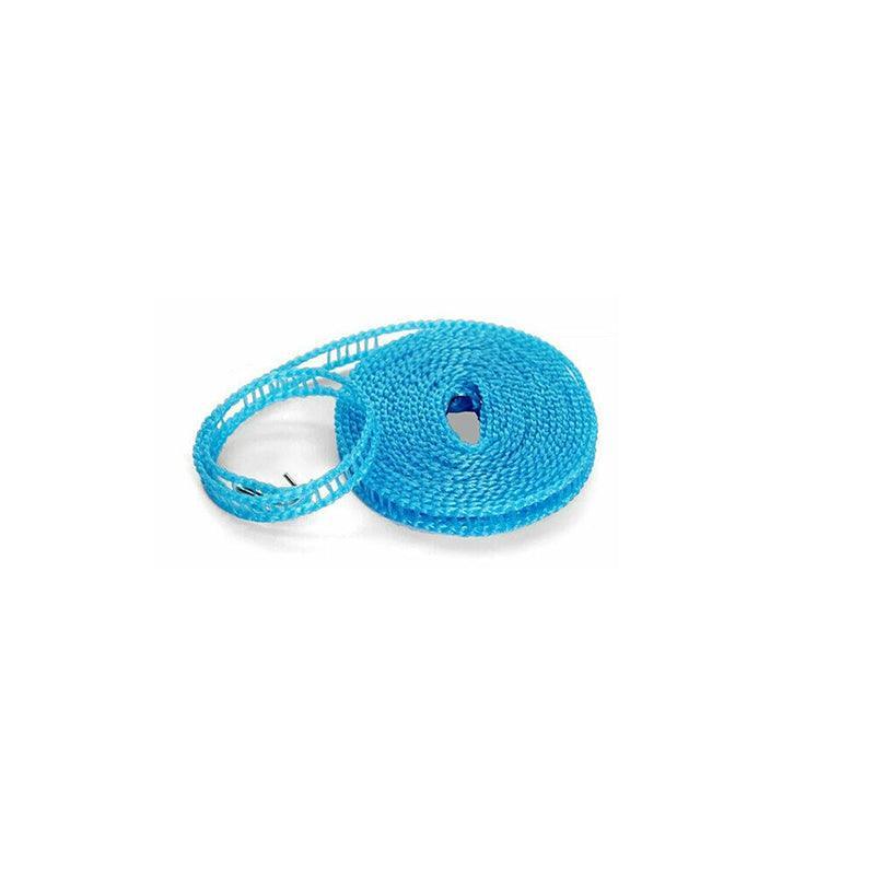 Portable 5M Travel Clothes Line Washing Rope Non Slip Airer Laundry Clothesline - Blue