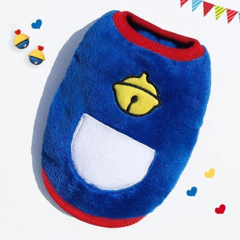 M Size Warm Winter Dog Clothes Soft Fleece Dog Jacket Pet Coat Sweater Puppy Cat Jumper - Blue Ice Cream