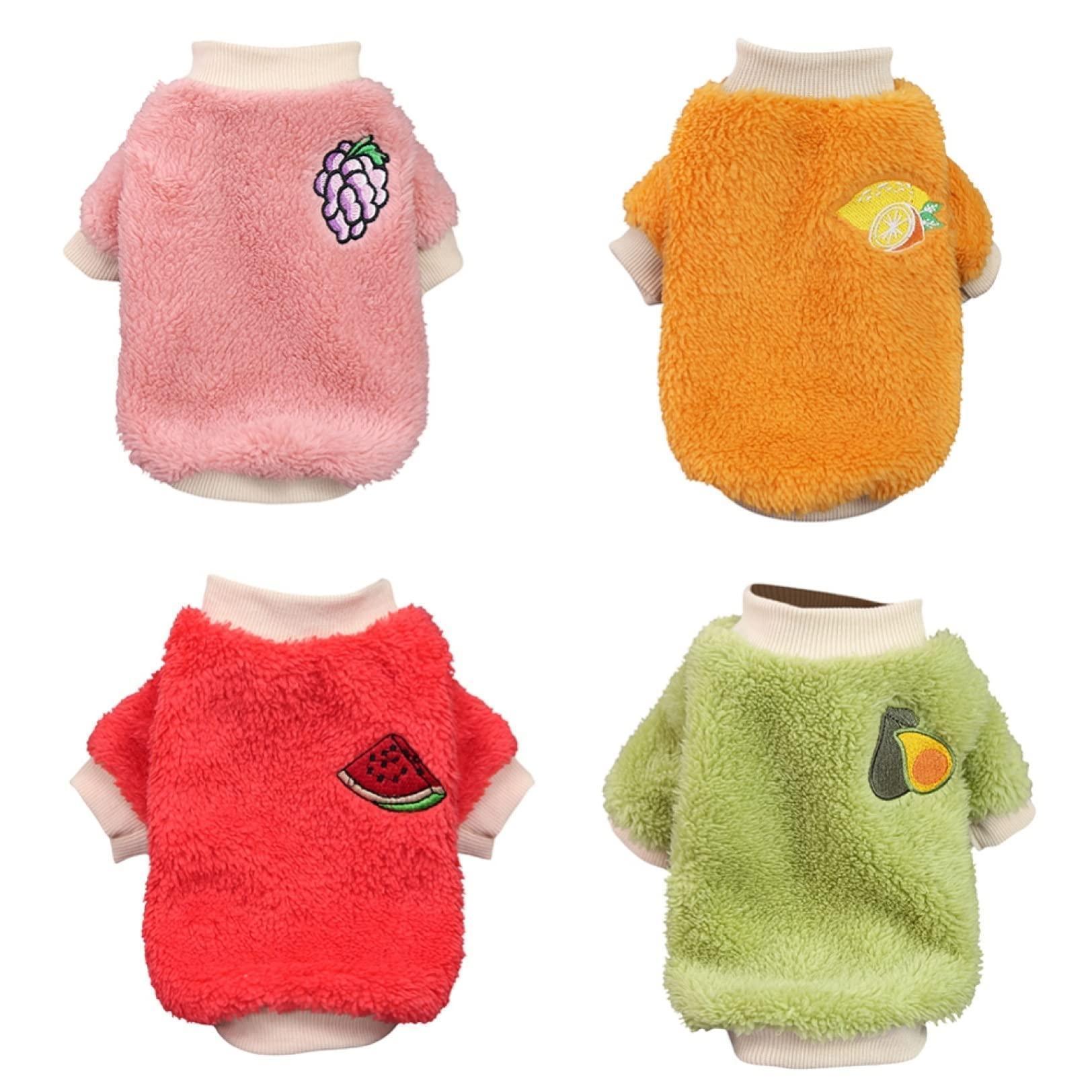 XS Puppy Pet Dog Fleece Warm Jumper Sweater Coat Small Yorkie Chihuahua Cat Clothes - Orange