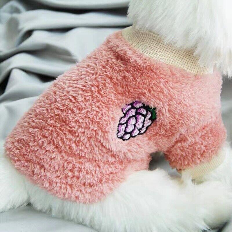 XS Puppy Pet Dog Fleece Warm Jumper Sweater Coat Small Yorkie Chihuahua Cat Clothes - Orange