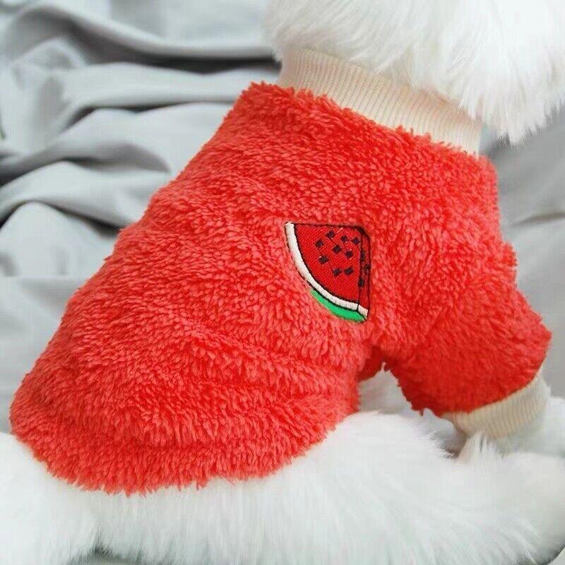 XS Puppy Pet Dog Fleece Warm Jumper Sweater Coat Small Yorkie Chihuahua Cat Clothes - Orange