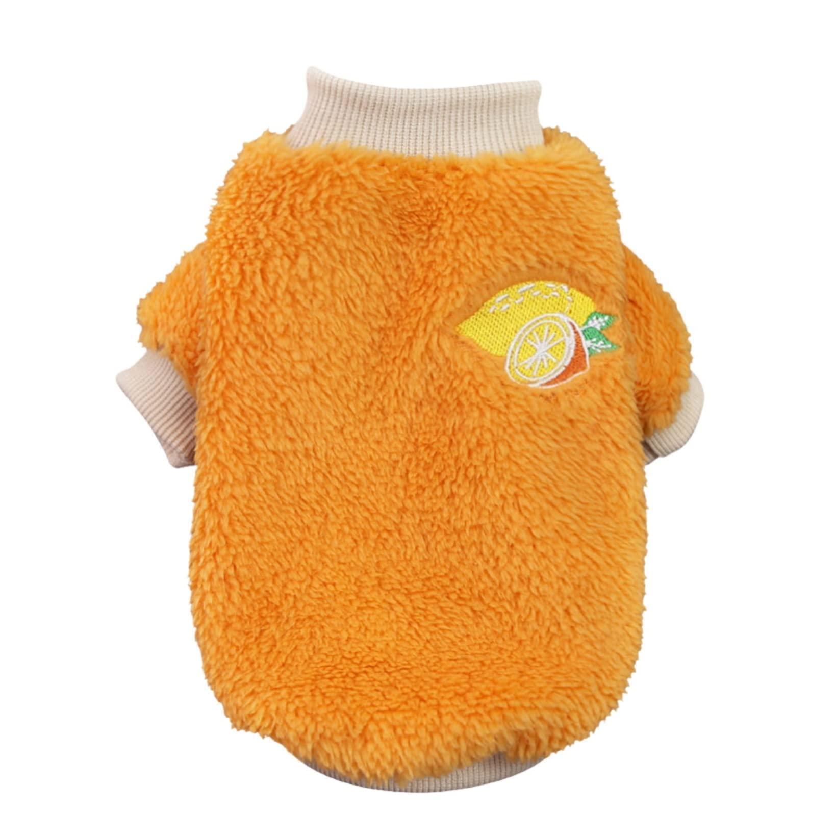 XS Puppy Pet Dog Fleece Warm Jumper Sweater Coat Small Yorkie Chihuahua Cat Clothes - Orange