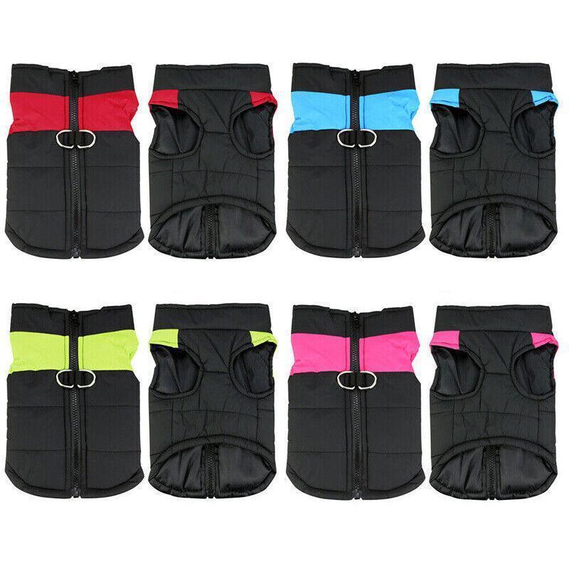 L Size Large Dog Jacket Padded Waterproof Pet Clothes Warm Windbreaker Vest Coat Winter - Pink