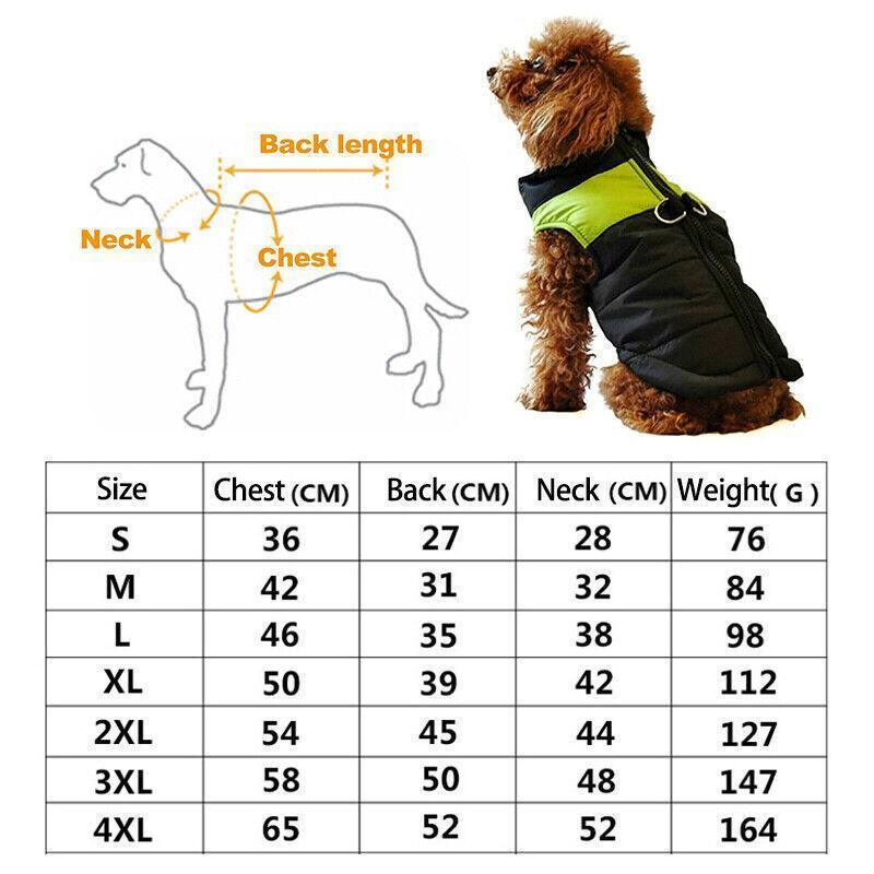 L Size Large Dog Jacket Padded Waterproof Pet Clothes Warm Windbreaker Vest Coat Winter - Pink