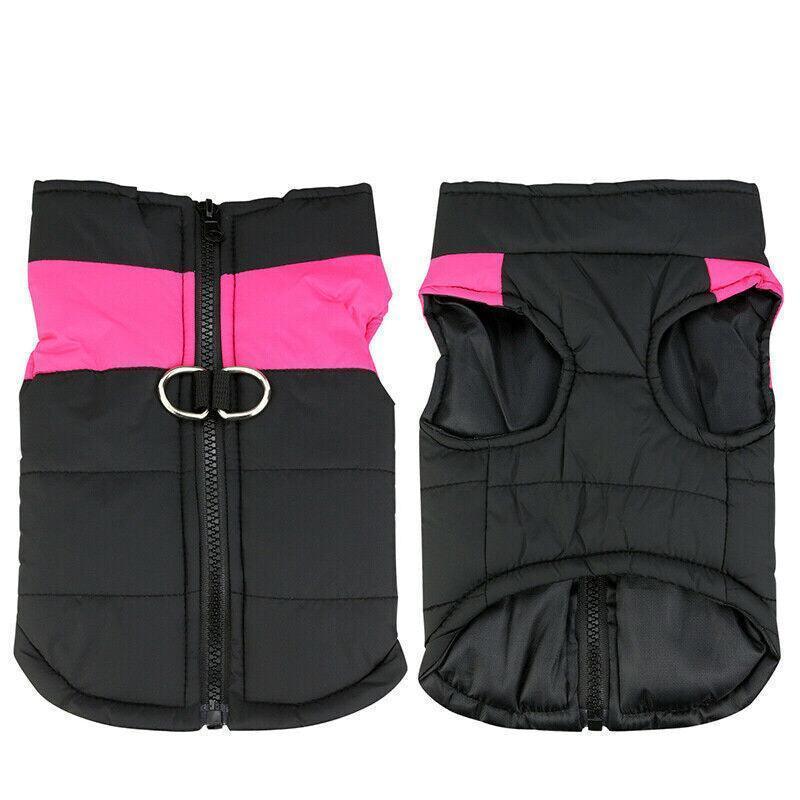 L Size Large Dog Jacket Padded Waterproof Pet Clothes Warm Windbreaker Vest Coat Winter - Pink