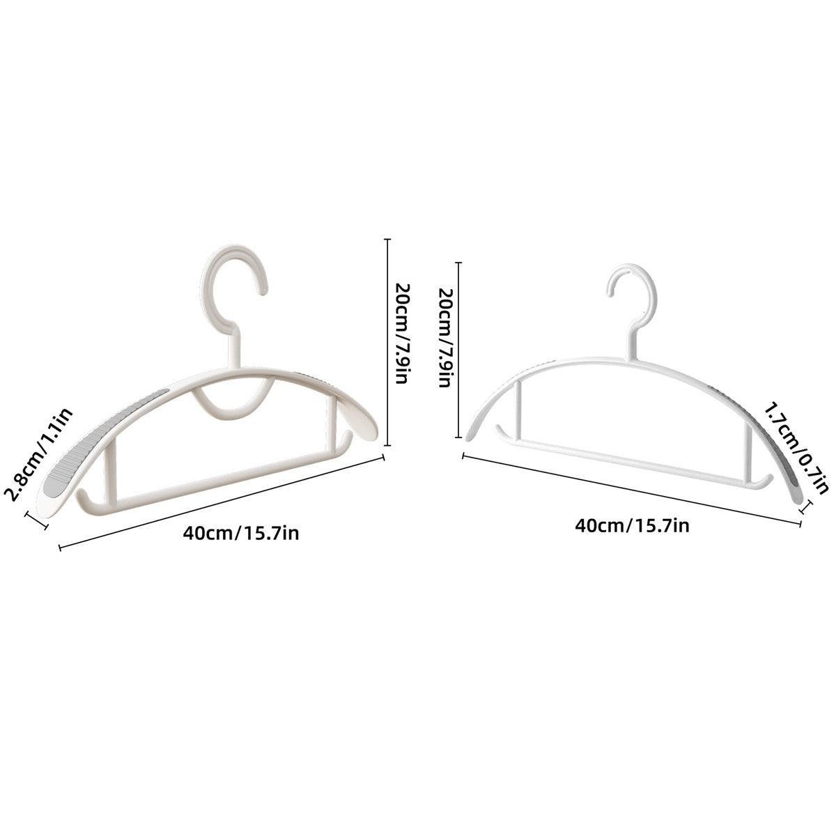 10PCS Plastic Half Round Non Slip Hangers Non Marking Drying Racks Home Use - Wide