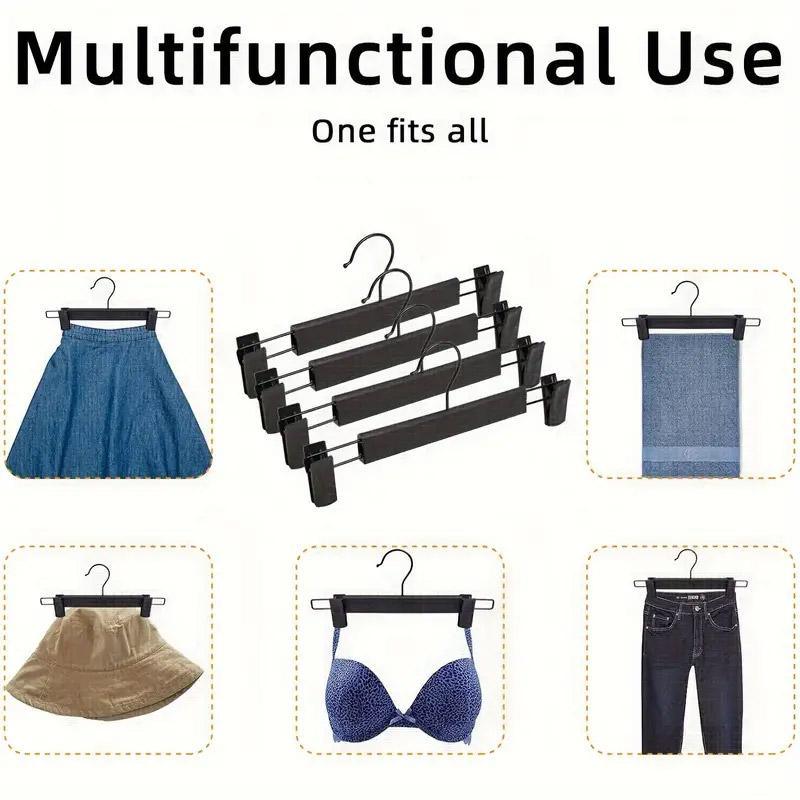 20pcs Black Plastic Pants Hanger Trousers Clips Durable Non Slip Clothes Hanger