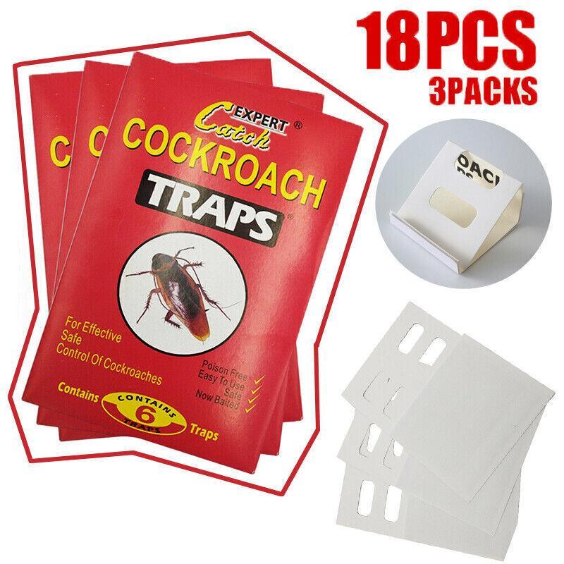 18Pcs /3 Pack Cockroach Bait Sticky Glue Cockroaches Insect Bug Pest Au
