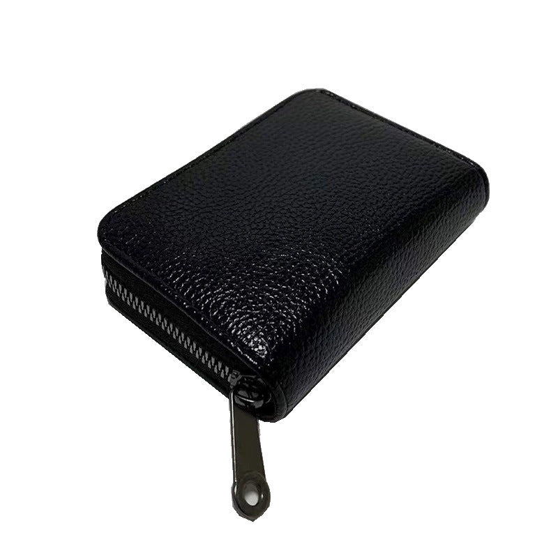 Compact Zipper Organ Card Cover Holder Wallet ID Bag Short Coin Purse Pockets - Brown