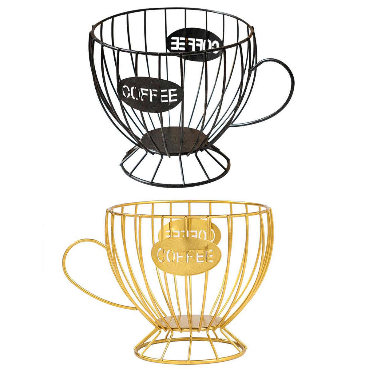 Snacks and Candy Organizer Coffee Capsules Shelf Storage for Kitchen and Pantry - Black