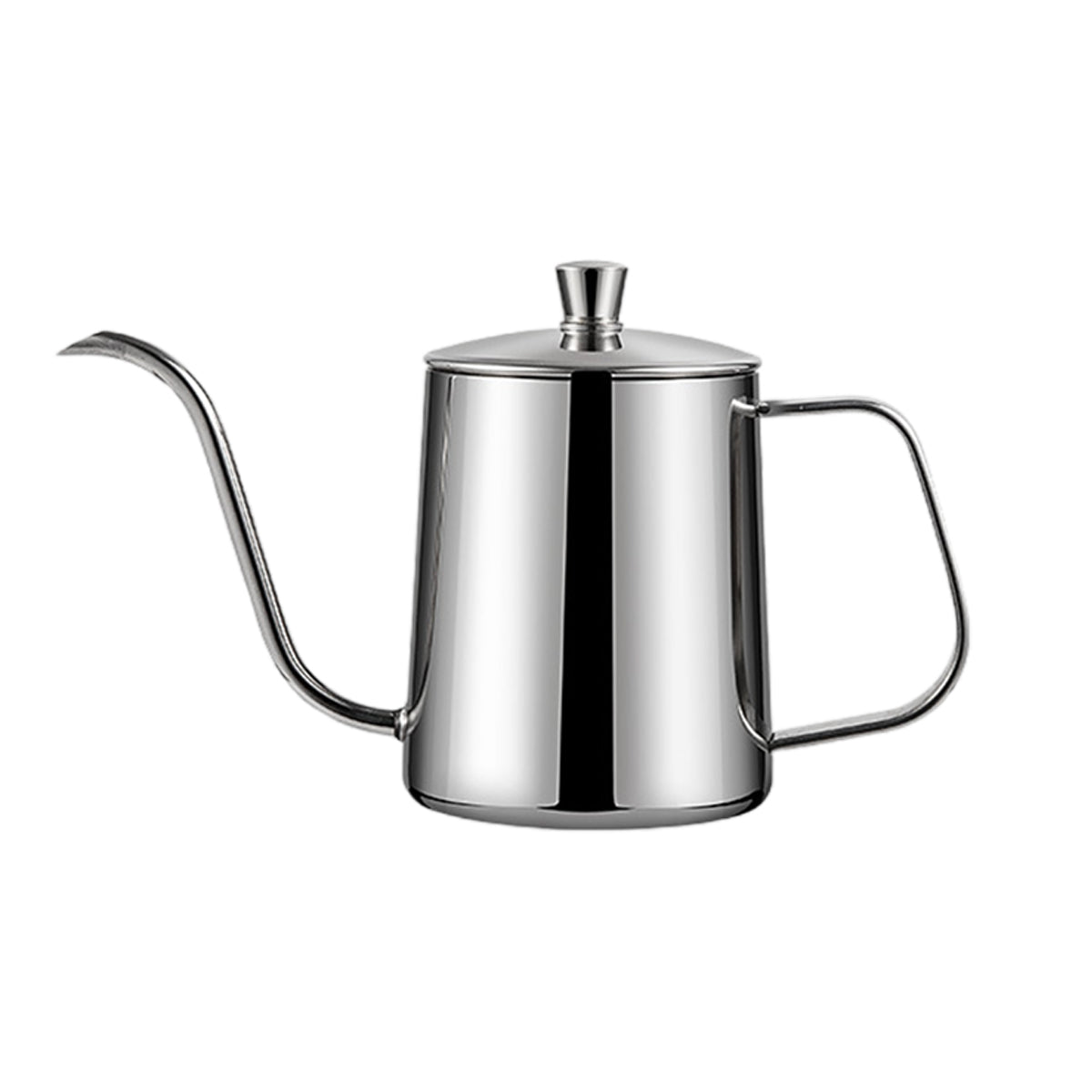 Hand Drip Coffee Pot Stainless Steel Fine Spout Hanging Ear Filter Cup Kettle - Silver