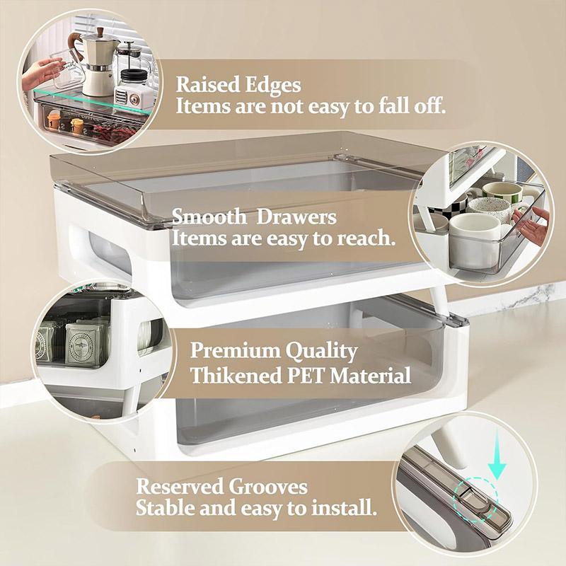 Drawer Desktop Storage Organizer Two Tier Shelf Home Office Desk Organizer Unit