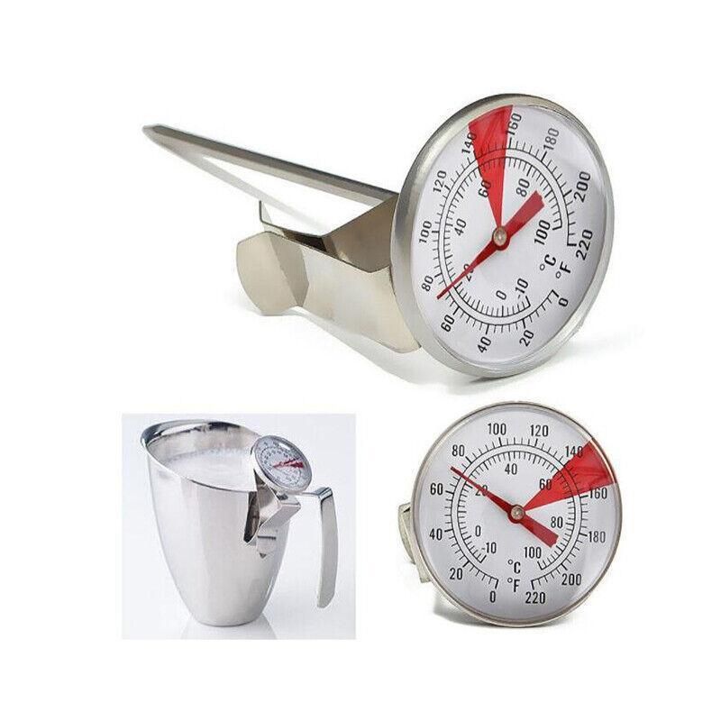 Milk Coffee Probe Thermometer Maker Temperature Jug Pan Clip Stainless Steel New