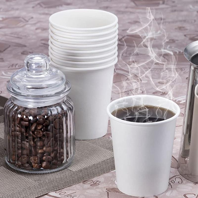 Disposable Coffee Cups Takeaway Paper Single Wall 16oz No Lids - 100pcs (50 Cups No Lids)