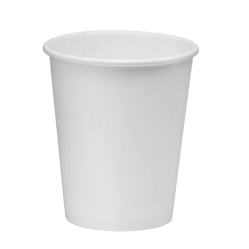 Disposable Coffee Cups 8oz Takeaway Paper Single Wall No Lids - 100pcs (50 Cups No Lids)