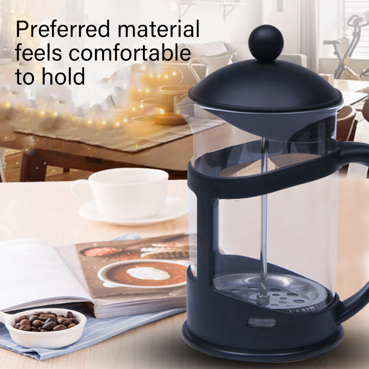 350ml French Press Coffee Maker Hand Press Tea Brewer with Filter