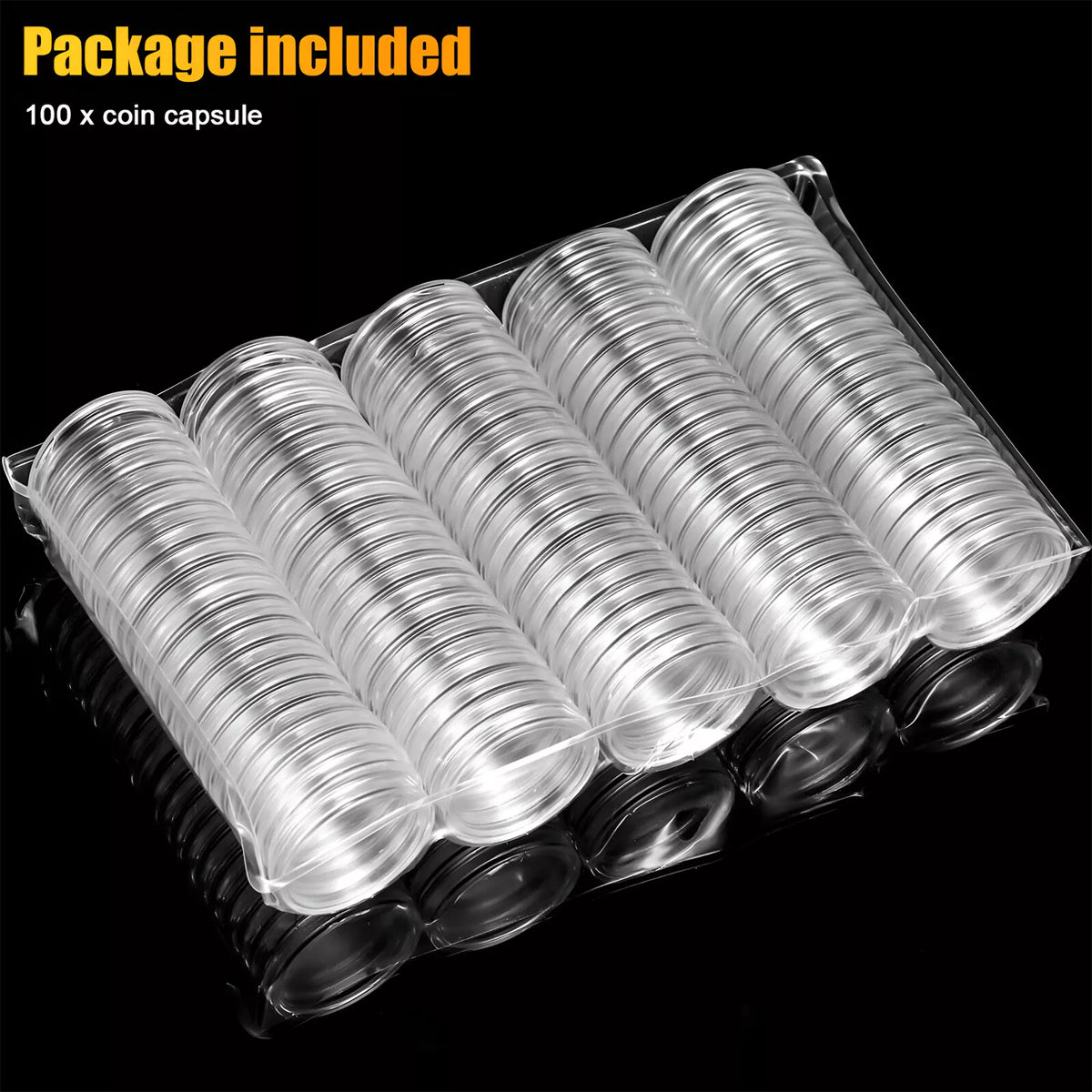 100pcs 40mm Coin Box Round Storage Case Commemorative Coin Protection Container