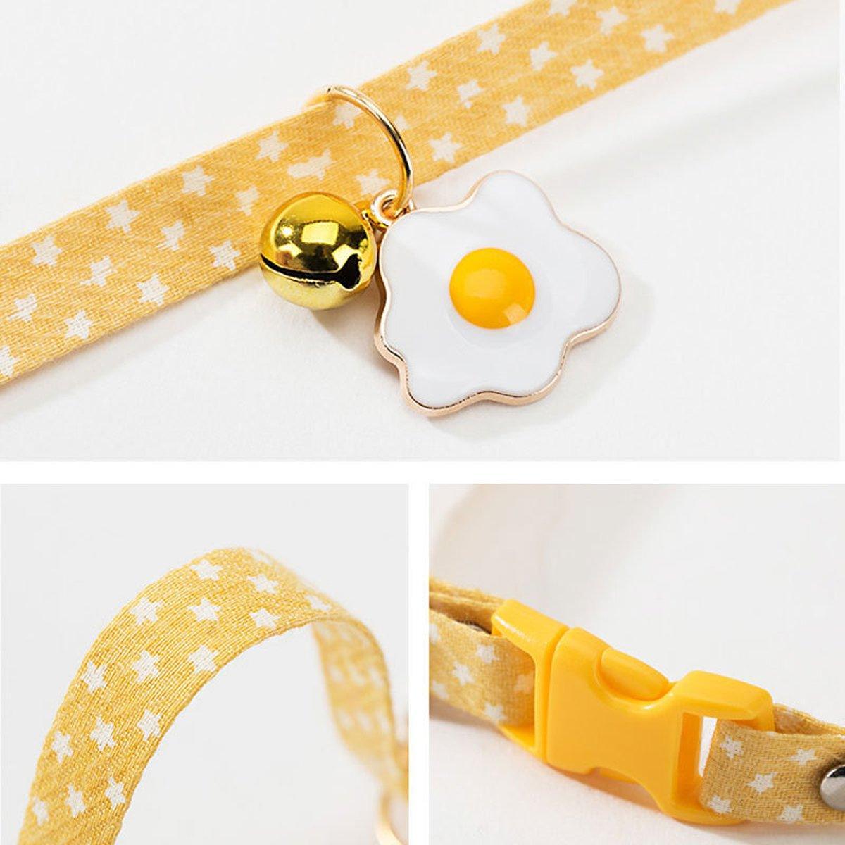 Adjustable Pet Collar with Buckle and Bell for Kitten and Dog Wearable Accessory - Green