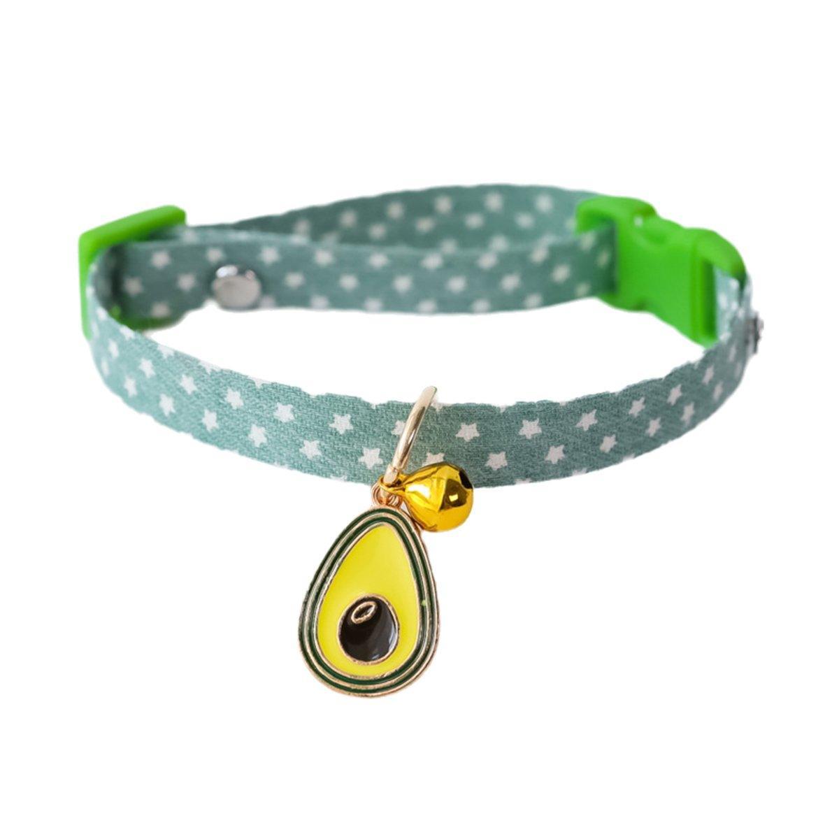 Adjustable Pet Collar with Buckle and Bell for Kitten and Dog Wearable Accessory - Green