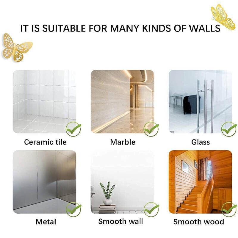 12X 3D Butterfly Wall Decals Stickers Removable Kids Nursery Decoration - 7605