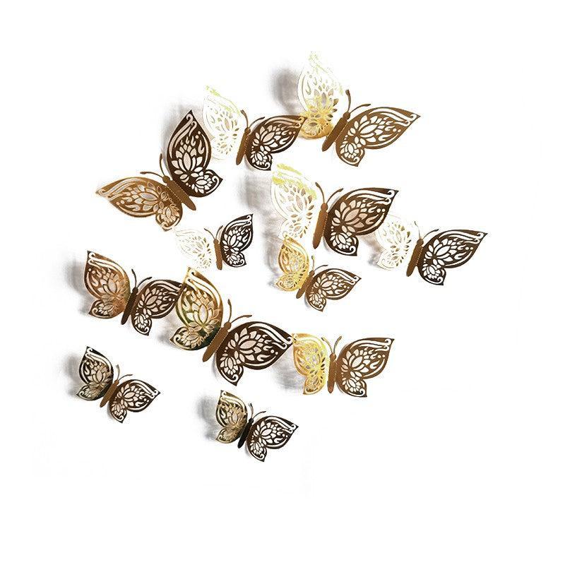 12X 3D Butterfly Wall Decals Stickers Removable Kids Nursery Decoration - 7605