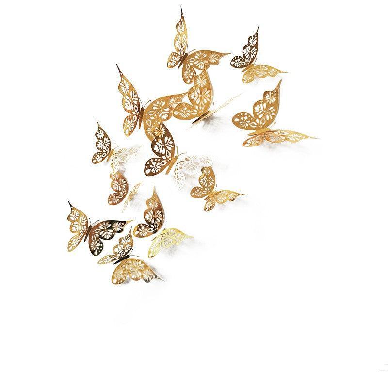 12X 3D Butterfly Wall Decals Stickers Removable Kids Nursery Decoration - 7606