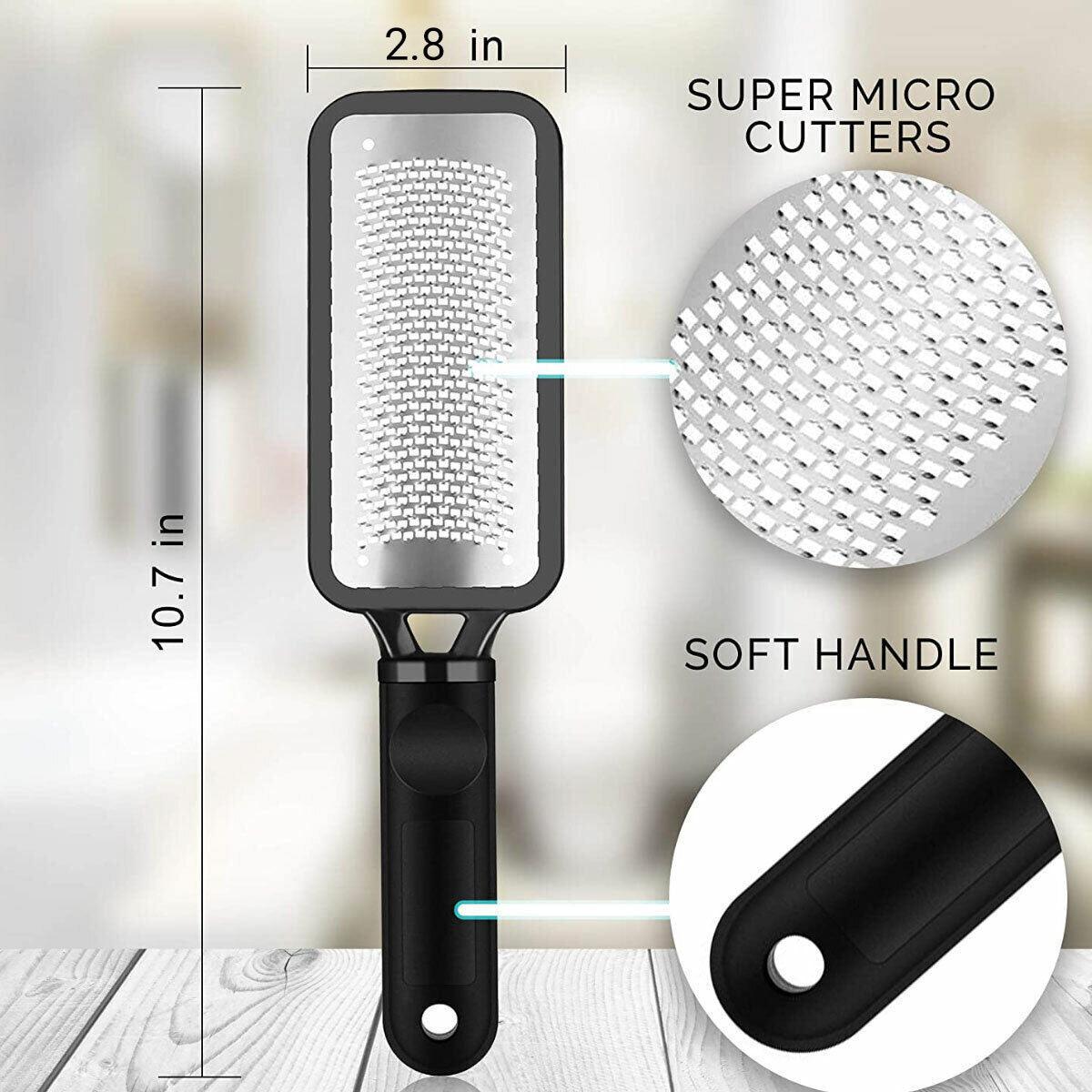 Stainless Steel Foot File Scraper Grater Pedicure Rasp Callus Remover Tool - Black