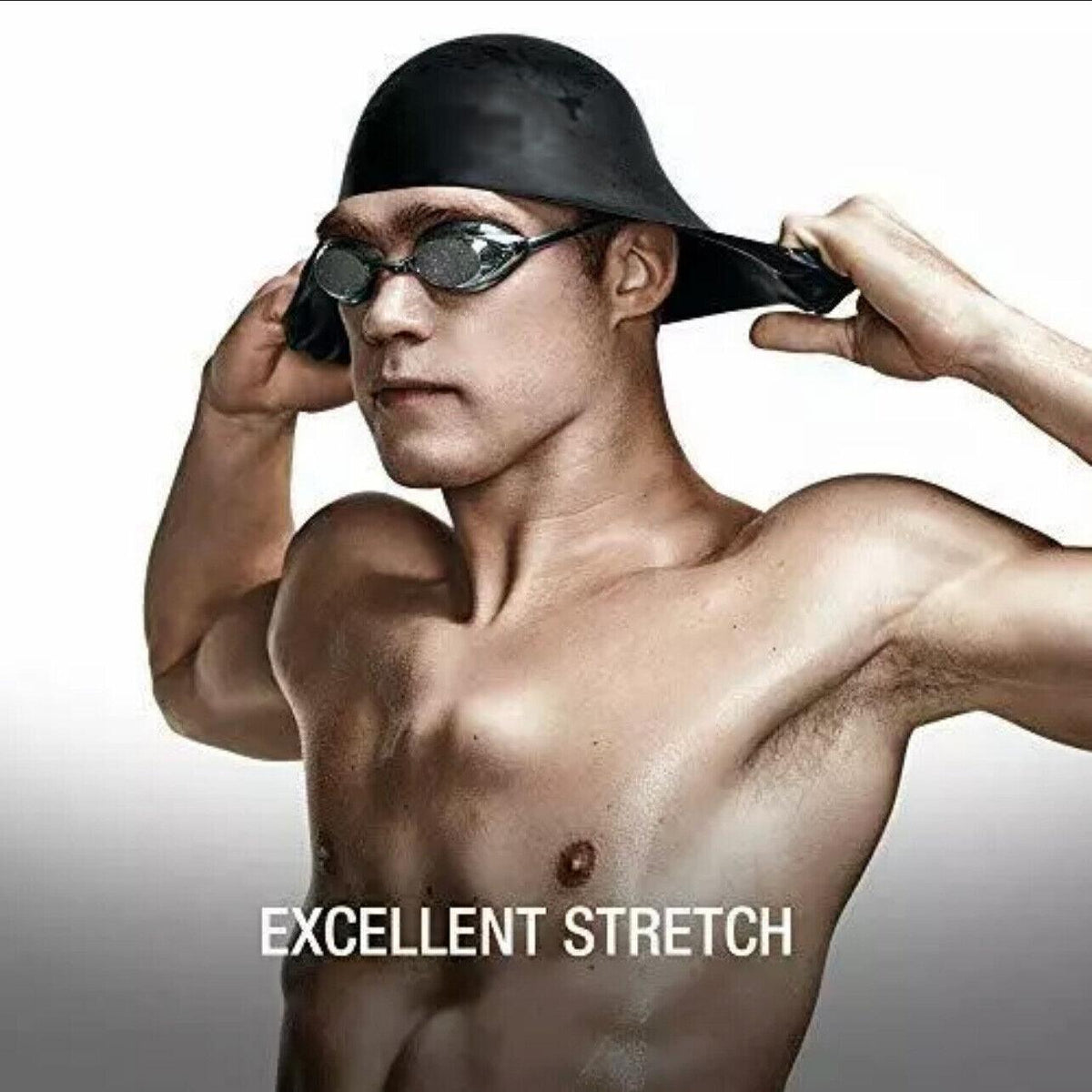 Aolikes Silicone Swimming Cap Waterproof Unisex Swim Hat for Men and Women - Black