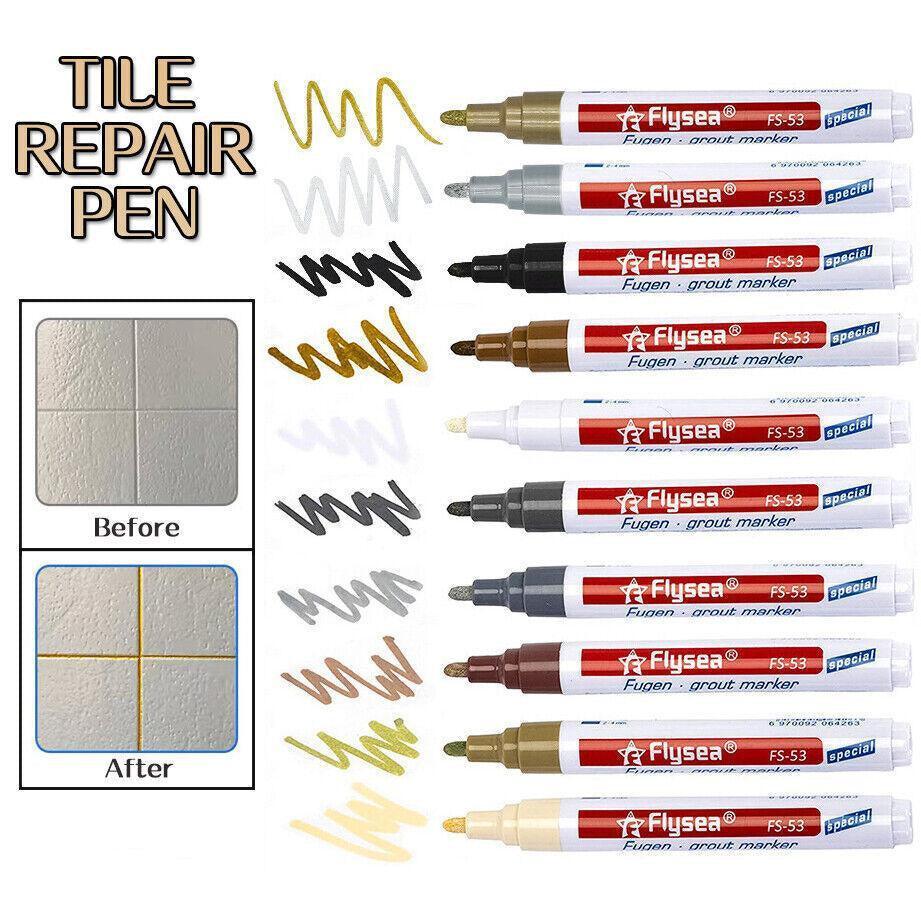 Tile Styling Pen Bathroom Floor Waterproof And Mildew Grout Marker Repair Pens - Black