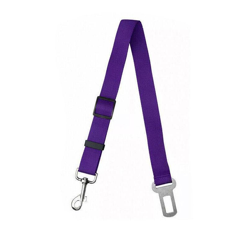 Adjustable Pet Harness Lead for Car Travel with Clip Attachment Nylon Restraint Strap - Blue