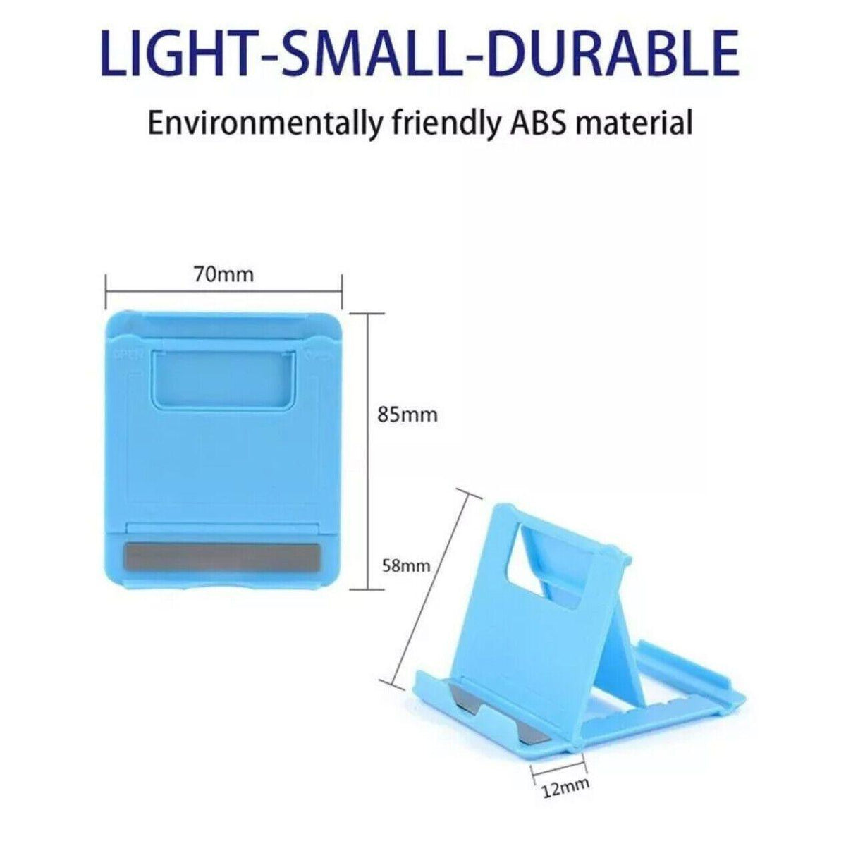 Universal Foldable Tablet and Phone Stand Adjustable Portable Desk Holder - Blue