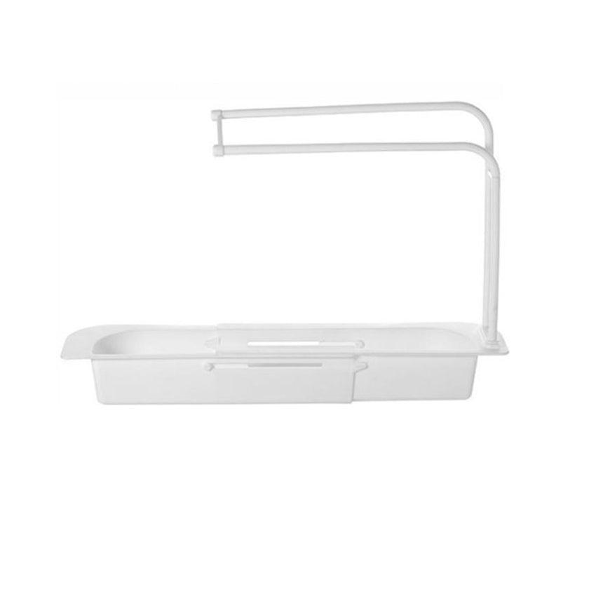 Telescopic Sink Rack Holder Expandable Storage Drain Basket Home Kitchen Kit - Blue